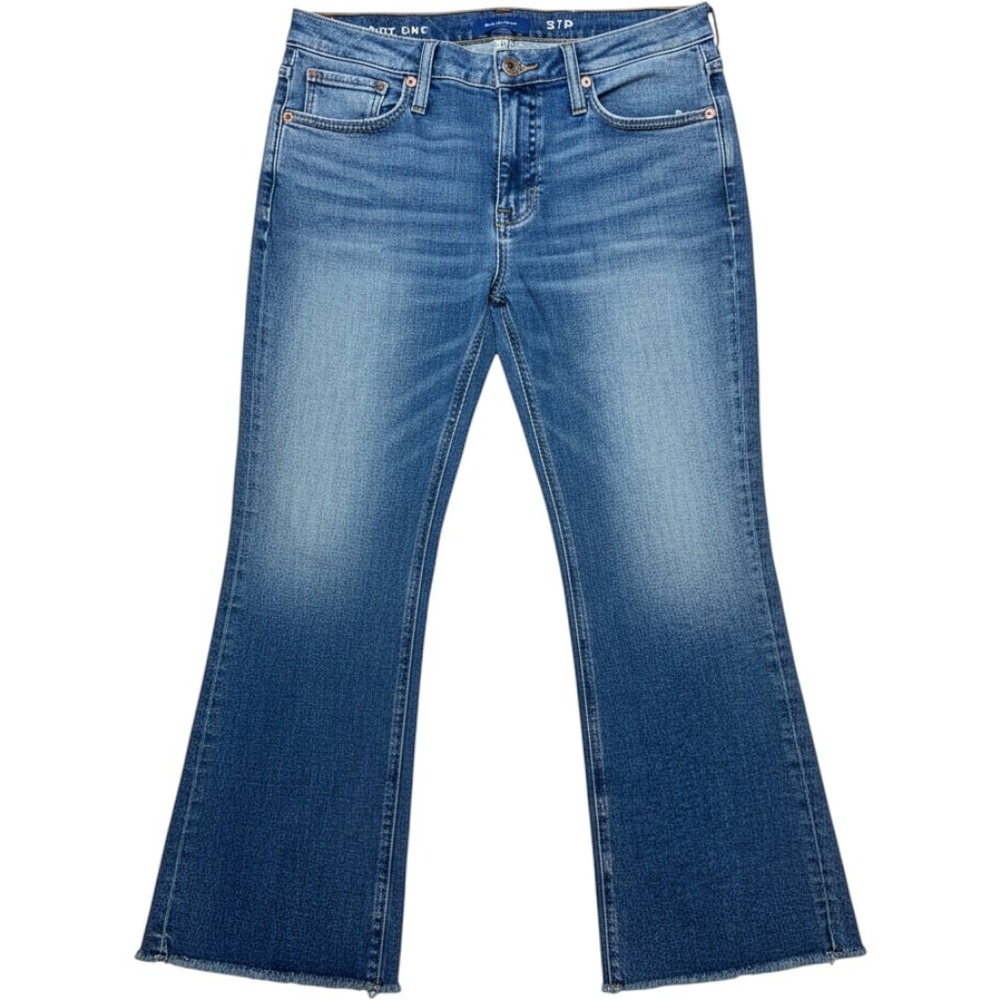 J.Crew Demi Boot Crop Jeans Medium Wash Raw Hem 31P Stretch Denim